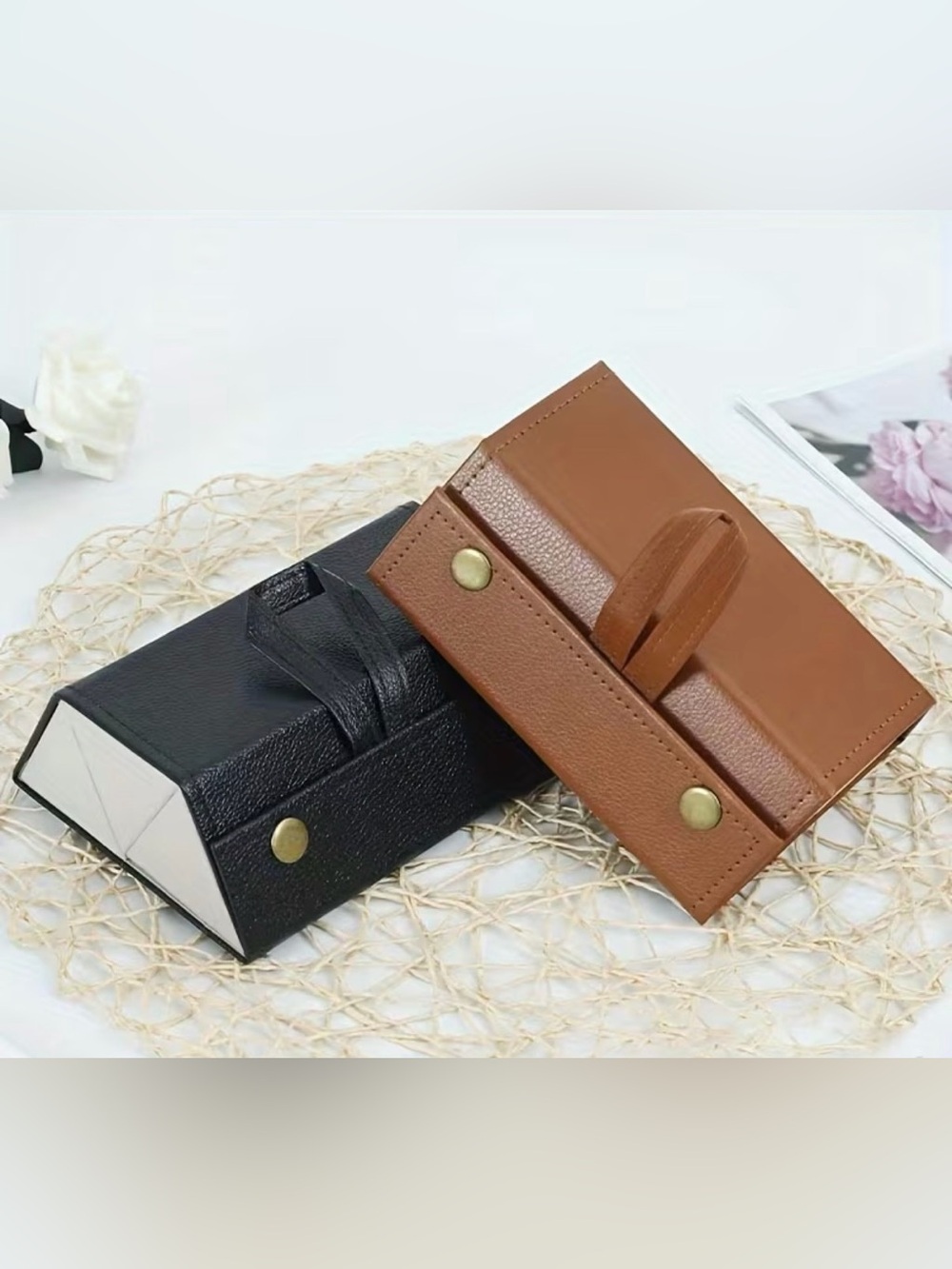 Classic Leather Wallet Clutch - Brown